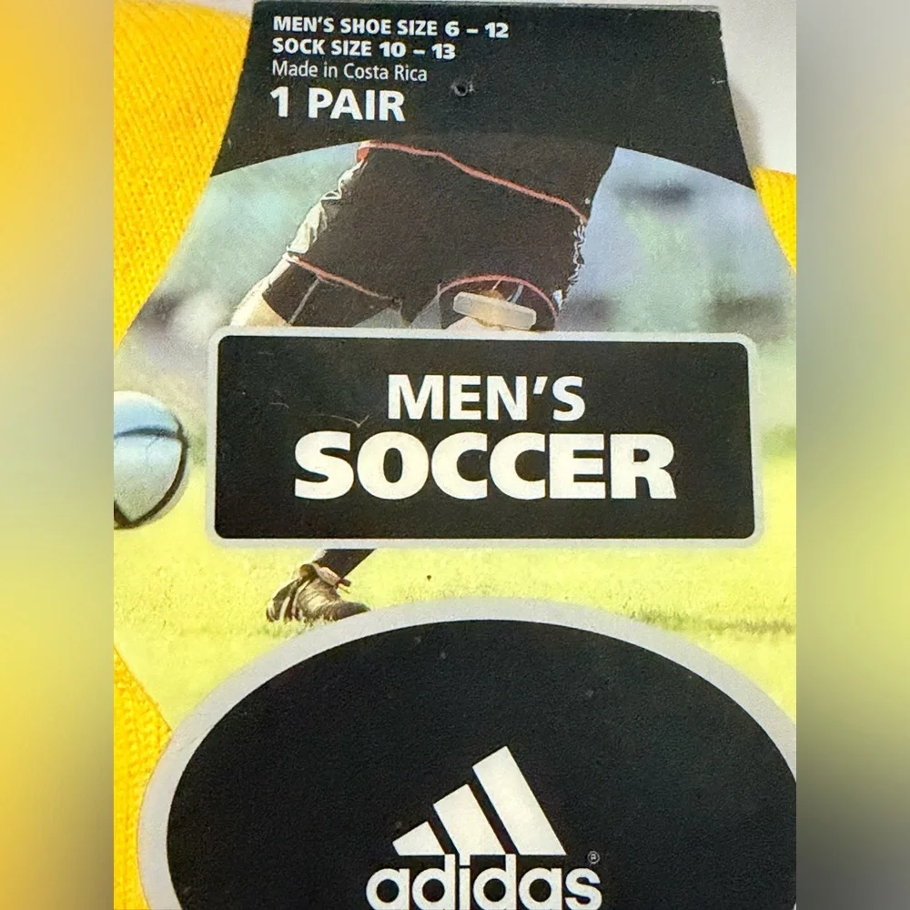 adidas Men’s Soccer Socks in Blue & Yellow Duo Pack/ two pairs of brand-new